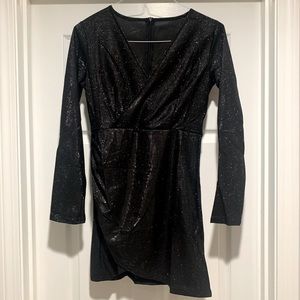 Sparkly black long sleeve dress